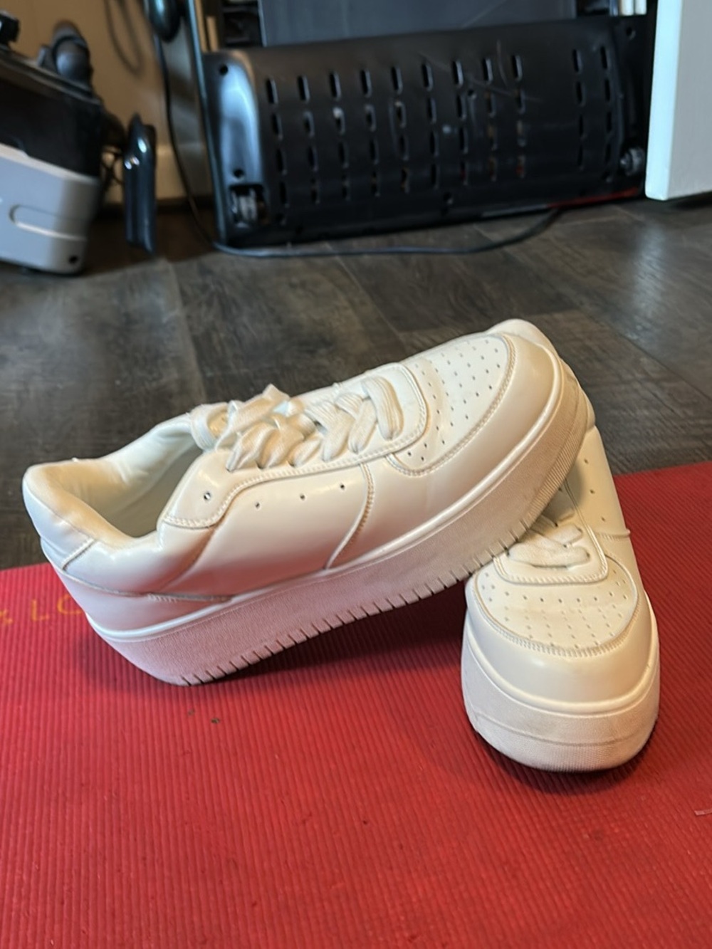 Steve Madden White Lace-Up Platform Sneakers